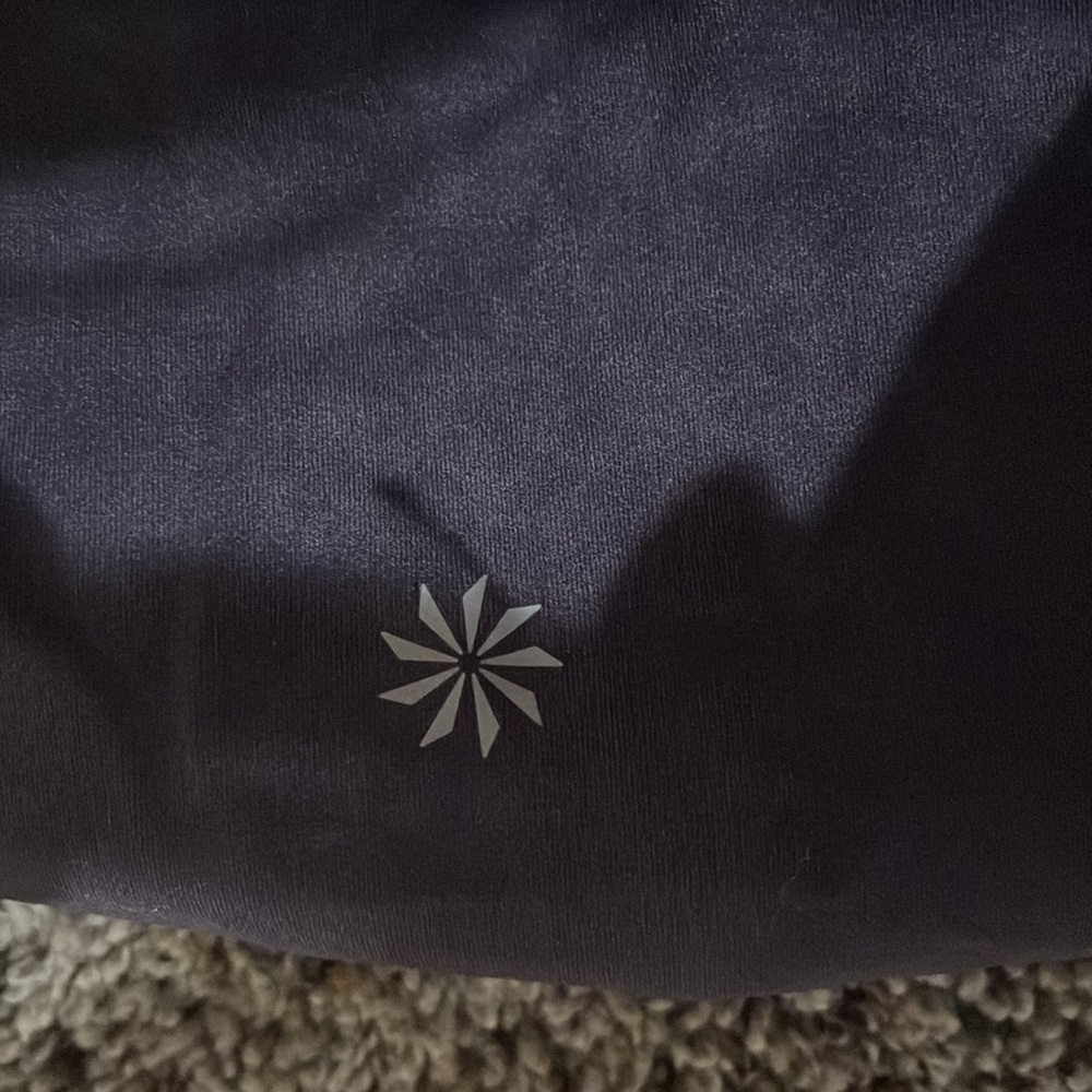 Athleta, purple leggings with a leathered  look.Size XS. Good used condition. - Picture 2 of 3